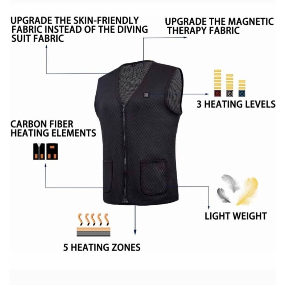 Heated Black Vest - Picture 3 of 16
